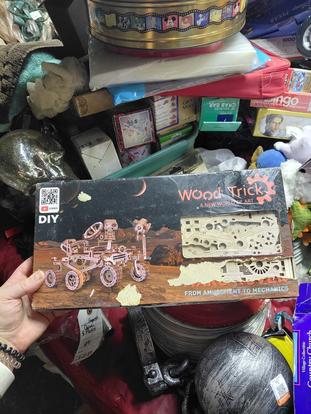 Wood Trick Mars Rover Model Mechanical 3D Wooden Puzzle Model Toy Kit Box Torn